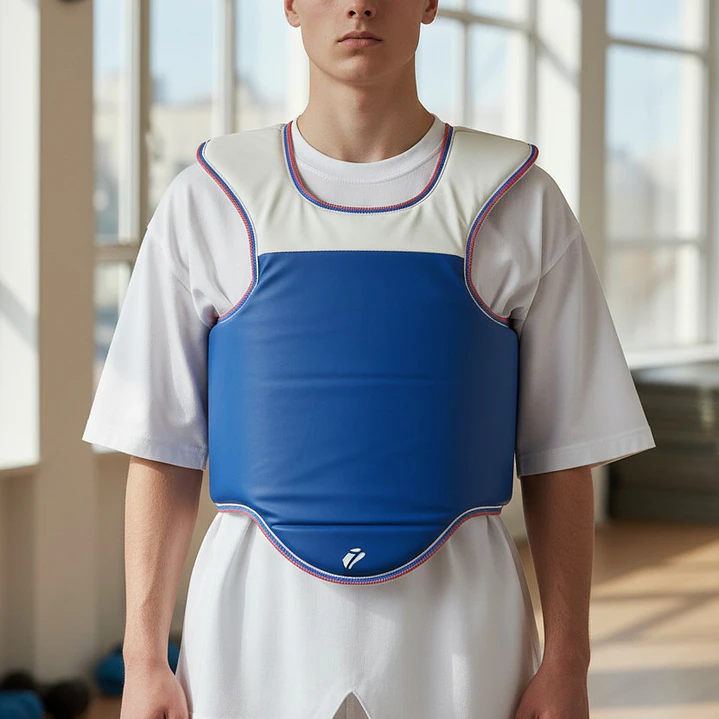 Pechera de Taekwondo Okami Reversible Rojo-Azul 3