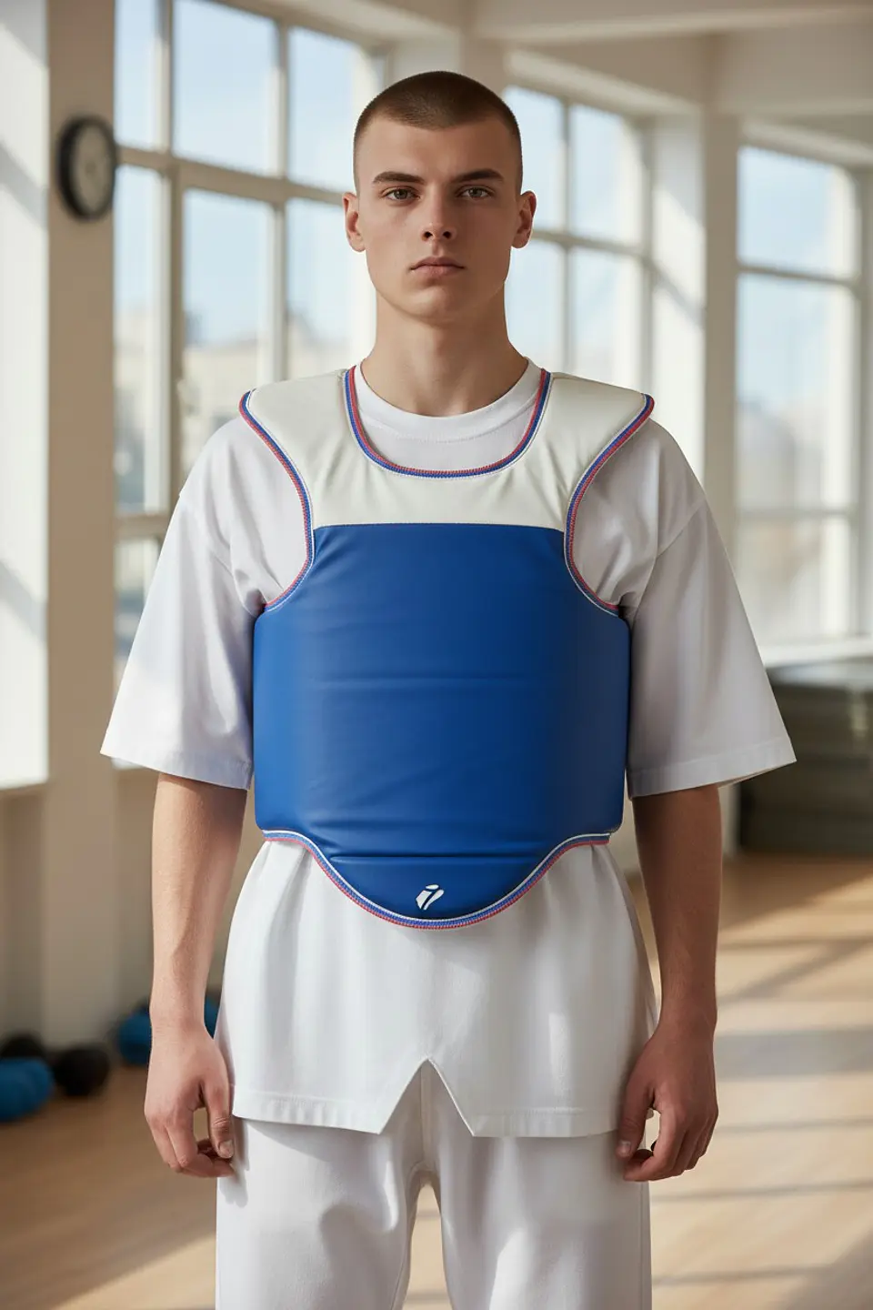 Pechera de Taekwondo Okami Reversible Rojo-Azul 3