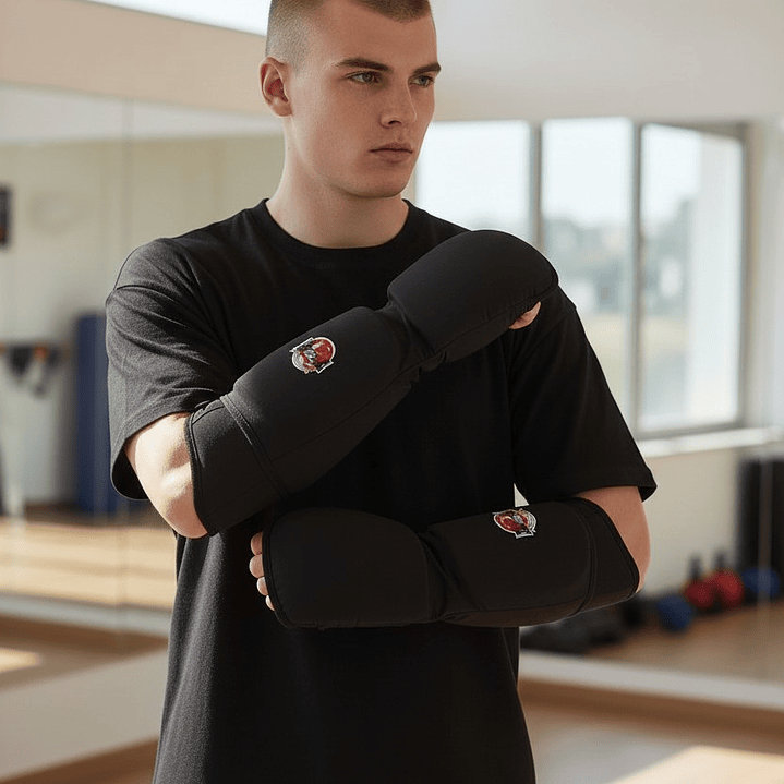 Protector Antebrazo de Taekwondo Okami Elasticado Negro  3