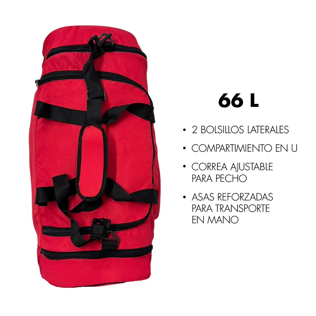 Bolso Deportivo Rojo Muuk 66 lts 2