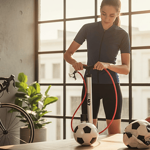 Bombin de Pie Uk Time Basico Gris con Medidor de Presion