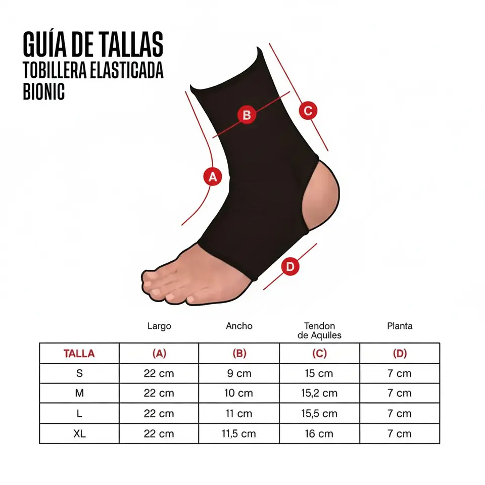 Tobillera de Proteccion Bionic Elasticada Negro 3