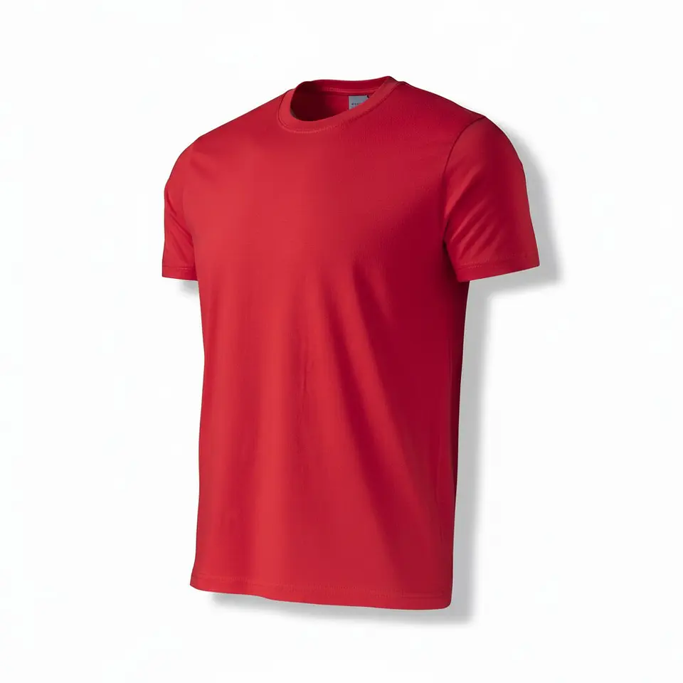 Polera Algodon Manga Corta Rojo 2