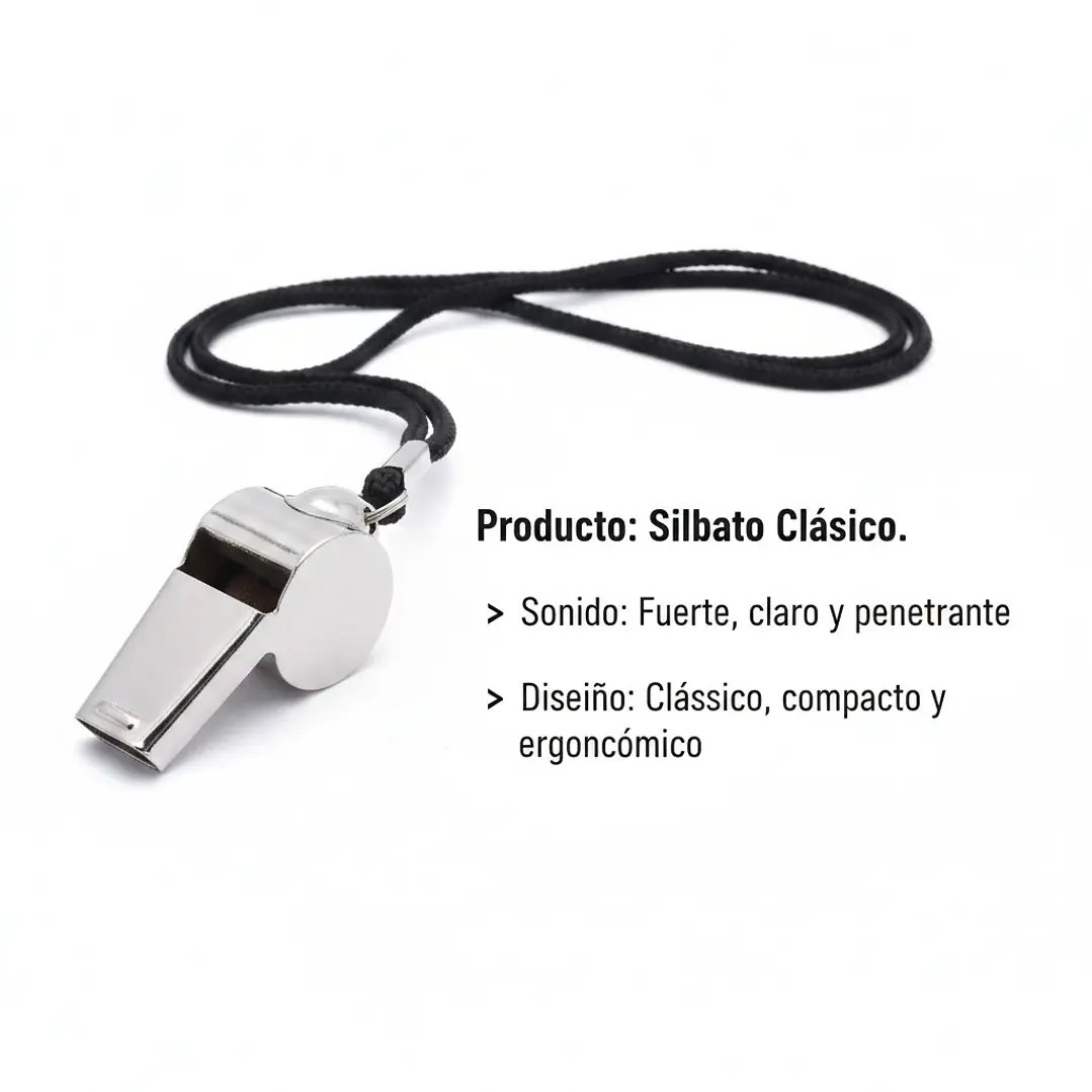 Silbato de Entrenamiento Runick Metalico con Cordon 3