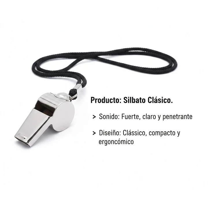Silbato de Entrenamiento Runick Metalico con Cordon 3