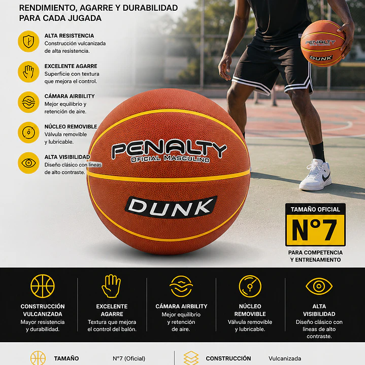 Balon de Basquetbol Penalty Dunk N°7 4