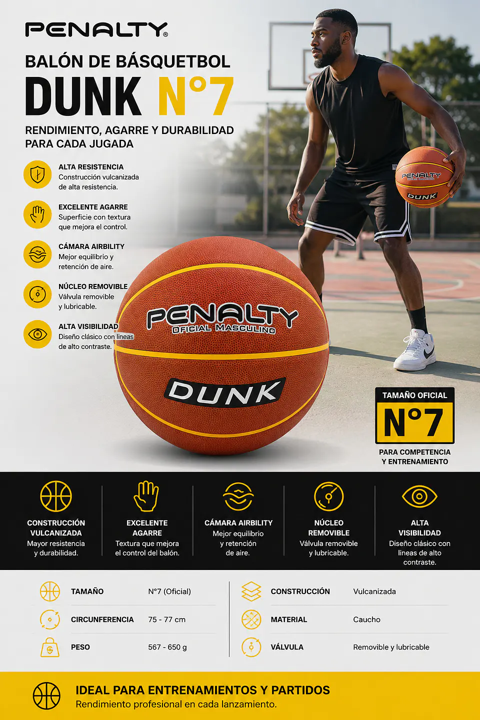 Balon de Basquetbol Penalty Dunk N°7 4