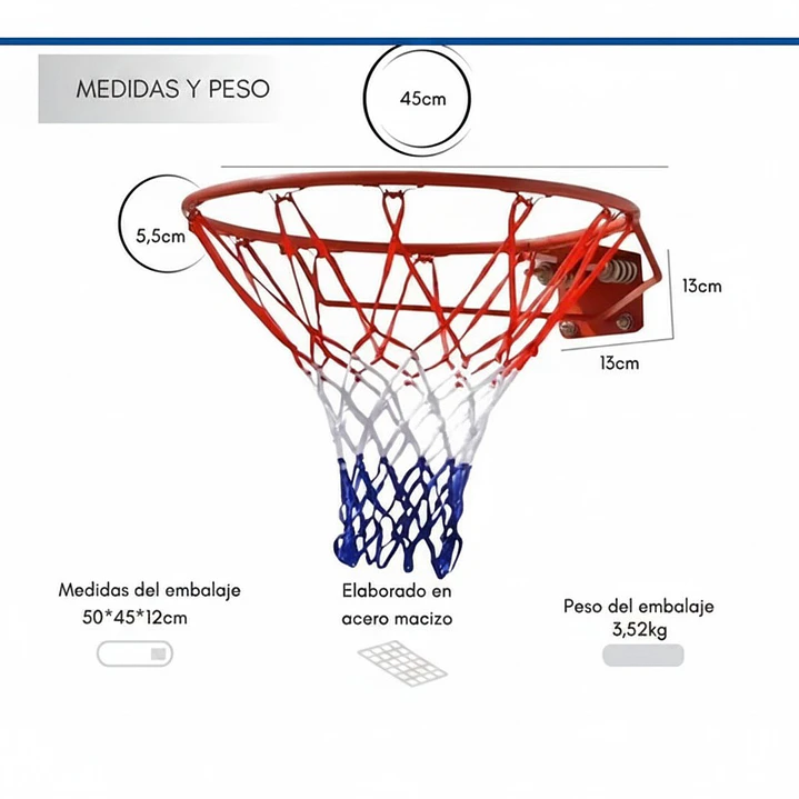 Aro de Basquetbol Uk Time Simple Retractil Oficial con Red 2