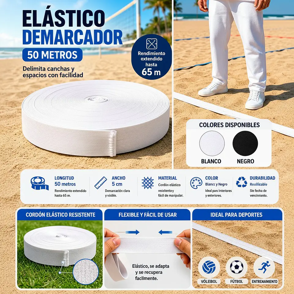 Elastico Demarcador Blanco 50 mt 3
