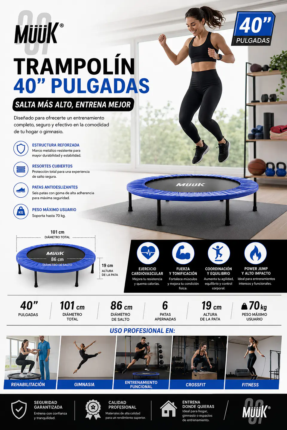 Trampolin Muuk 40 Pulgadas 7