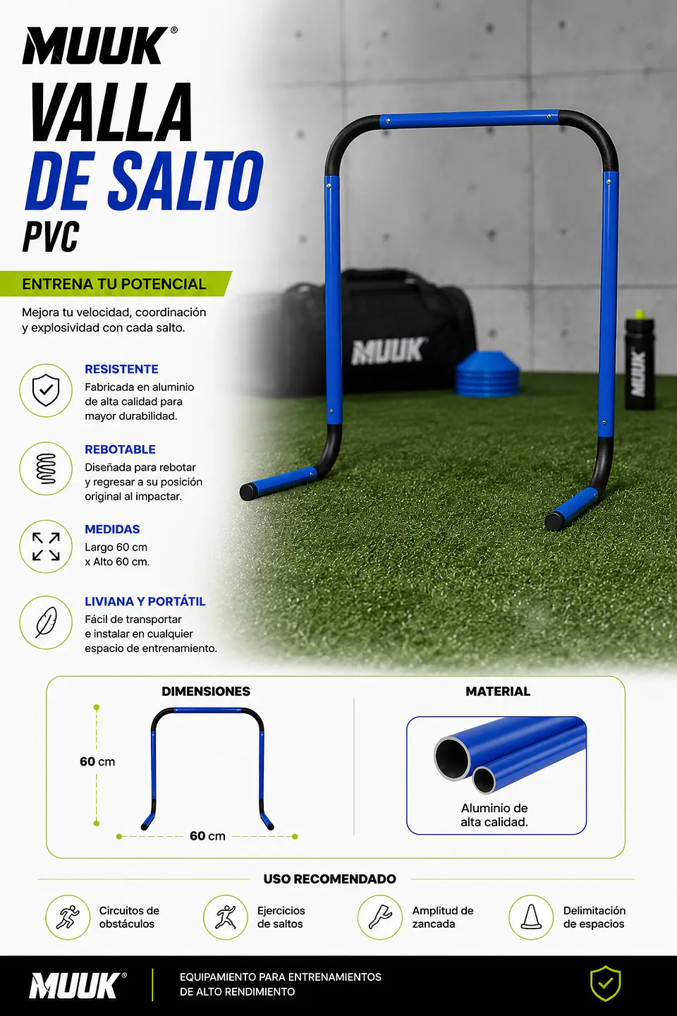 Valla De Salto Pvc Muuk Largo 60Cm X 60Cm Alto 4