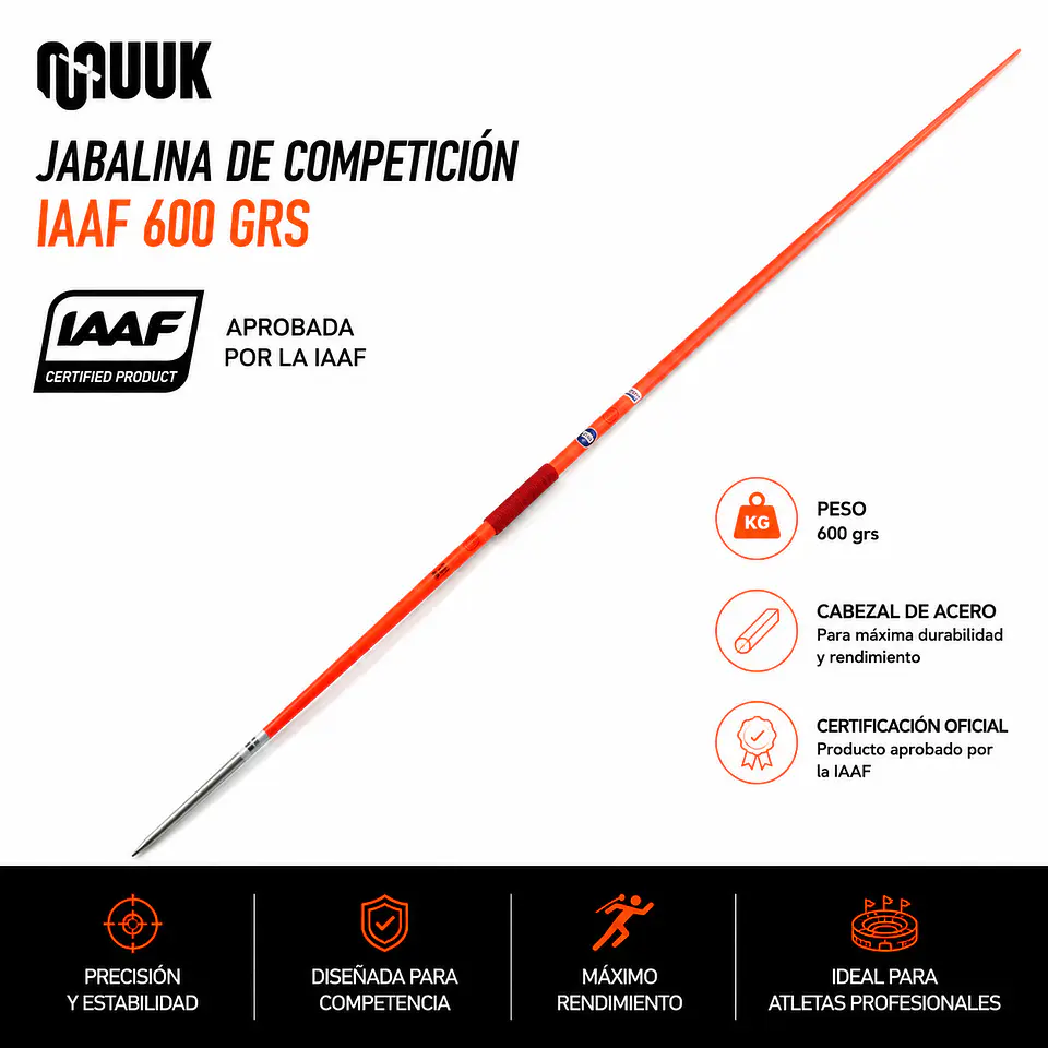 Jabalina De Competicion Muuk Iaaf 600 Grs 3