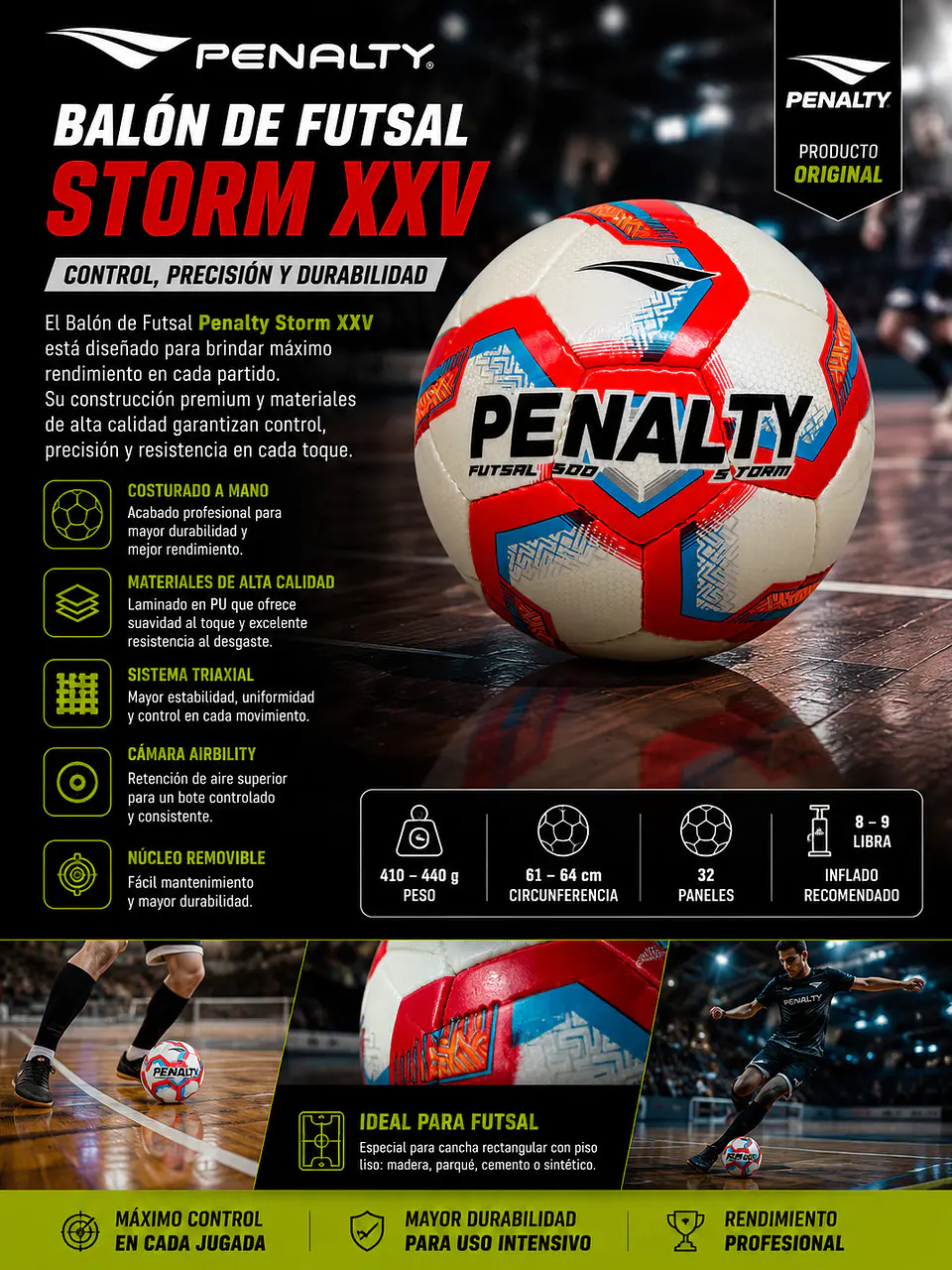 Balón de Futsal Penalty Storm XXV 11