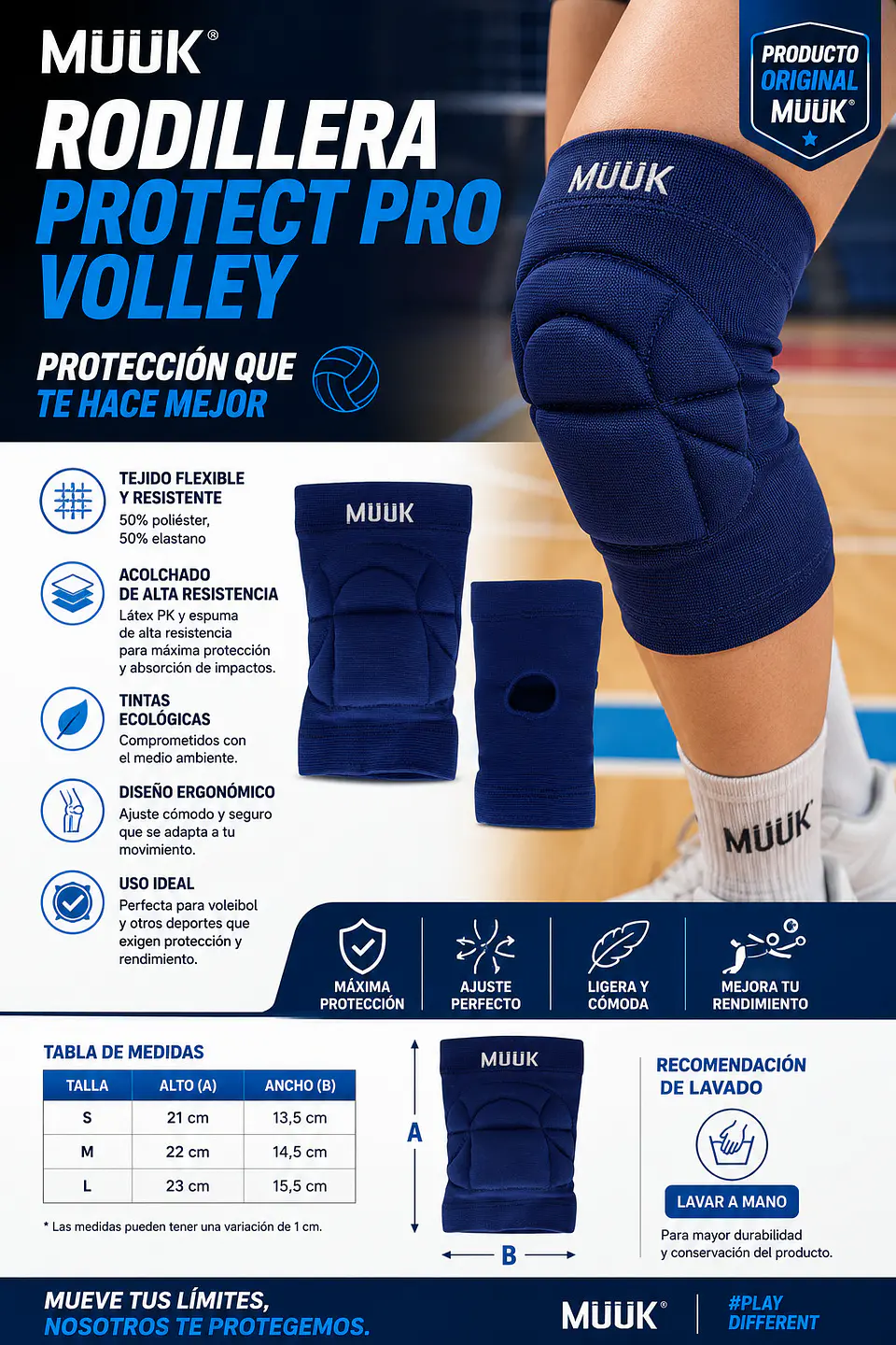 Rodillera Protect Pro Volley Muuk Azul 6