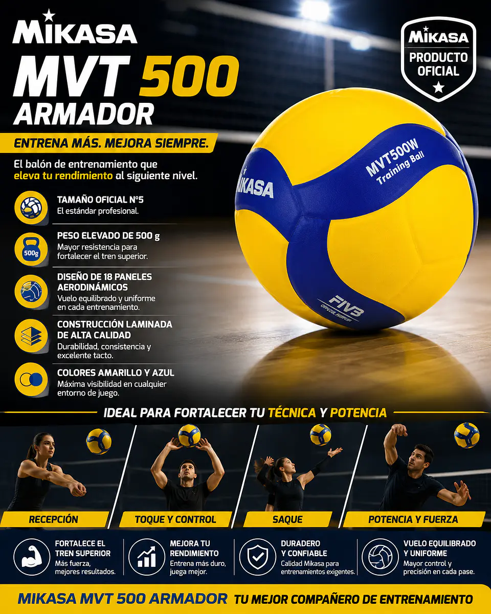 Balon de Volleyball Mikasa MVT 500 Armador 4