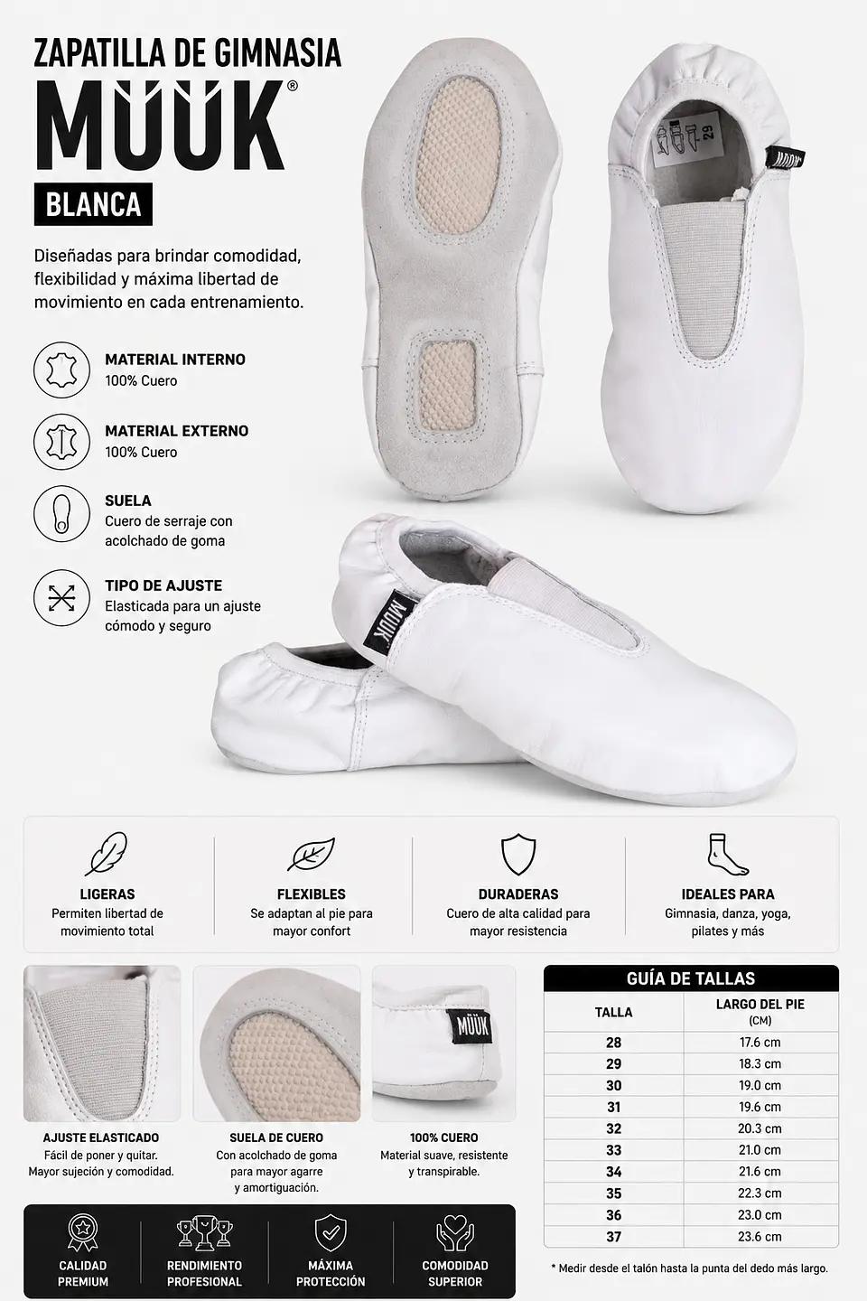 Zapatilla de Gimnasia Muuk Blanca 5
