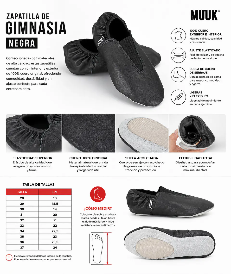 Zapatilla de Gimnasia Muuk Negra 6