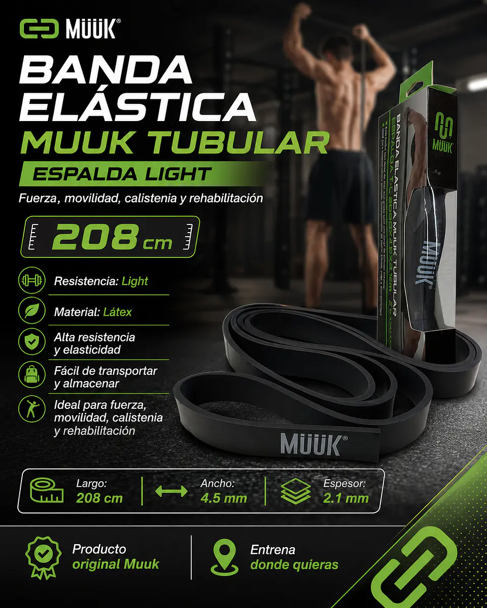 Banda Elastica Muuk Tubular Espalda Light 2080X4.5X2.1Cm 5