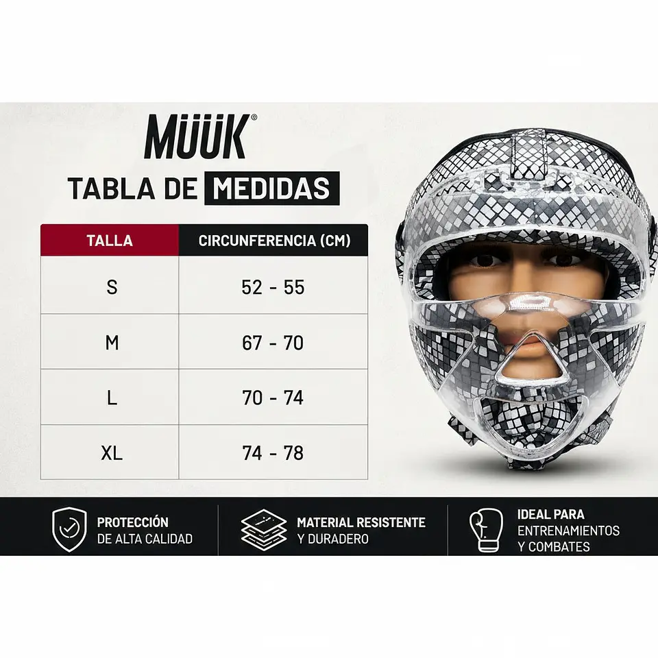 Cabezal De Artes Marciales Con Mica Muuk Texturizado 11