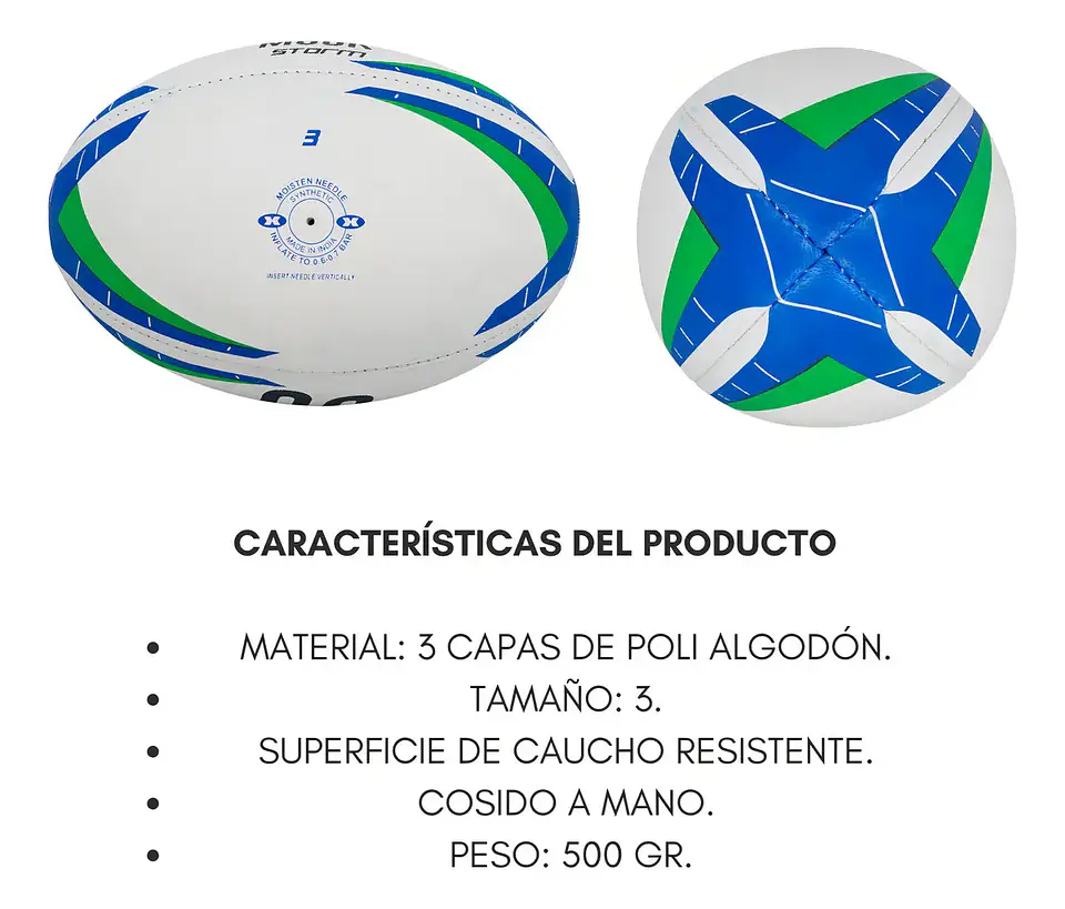 Balon De Rugby Storm N° 3 Muuk 5