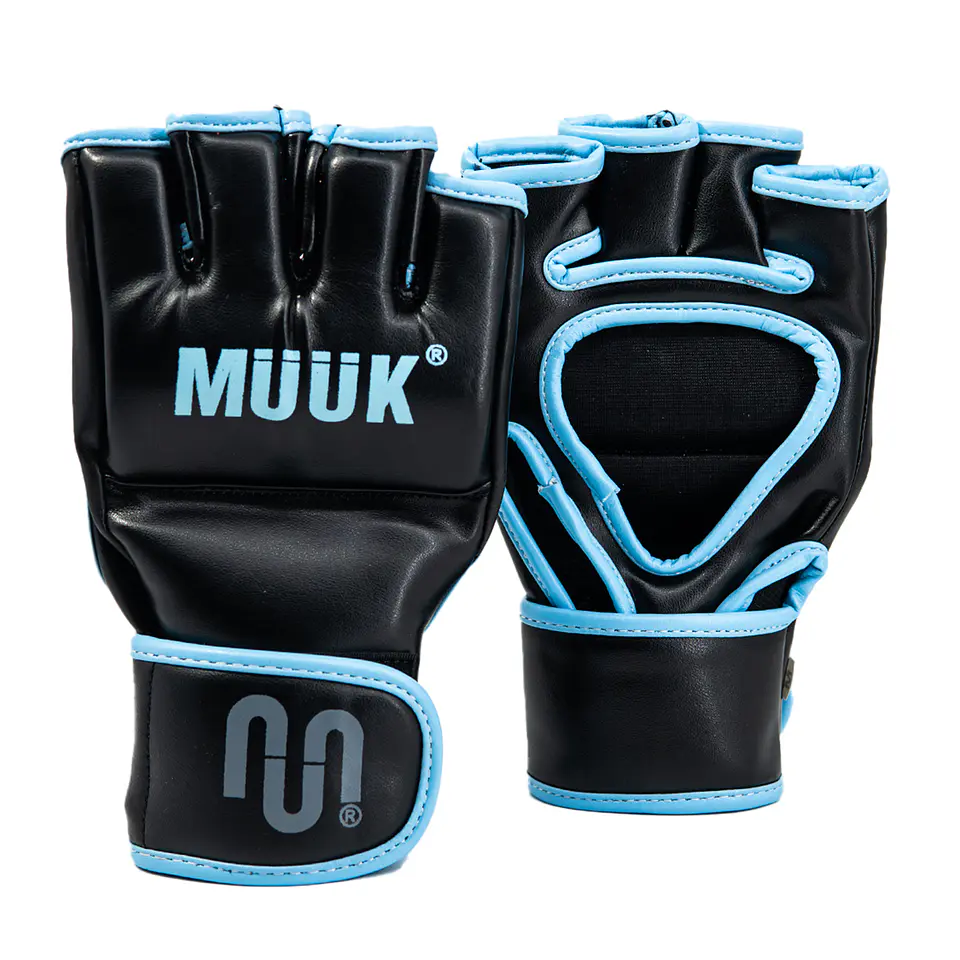 Guantilla MMA K.O Muuk Negro-Cyan 1