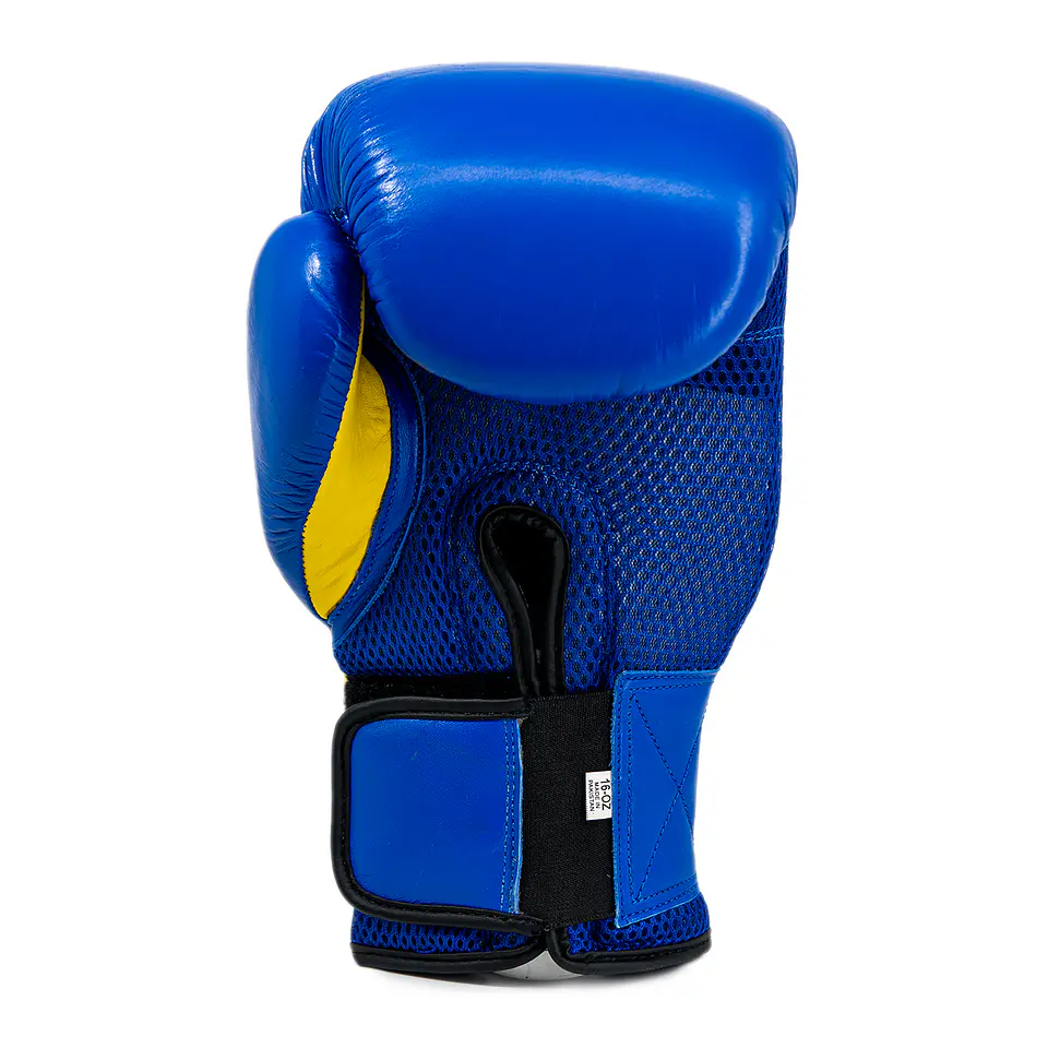Guante de Box Muuk Cuero Eliminator Azul-Amarillo 3