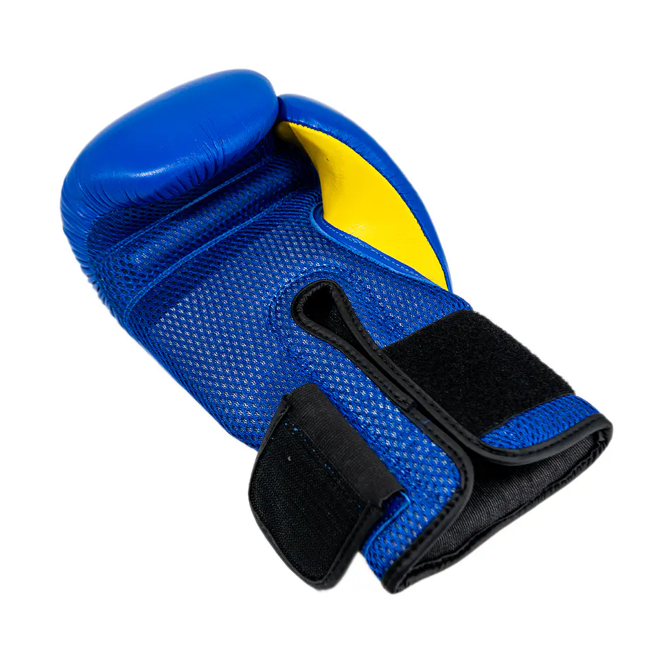 Guante de Box Muuk Cuero Eliminator Azul-Amarillo 4