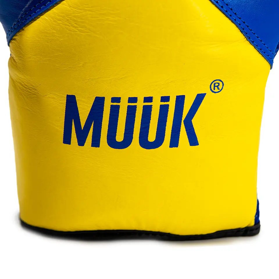 Guante de Box Muuk Cuero Eliminator Azul-Amarillo 6