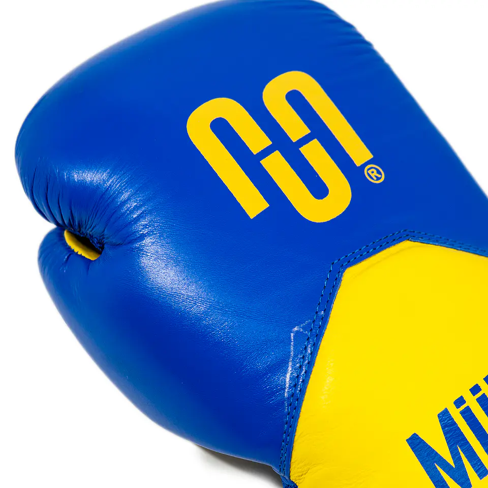 Guante de Box Muuk Cuero Eliminator Azul-Amarillo 5