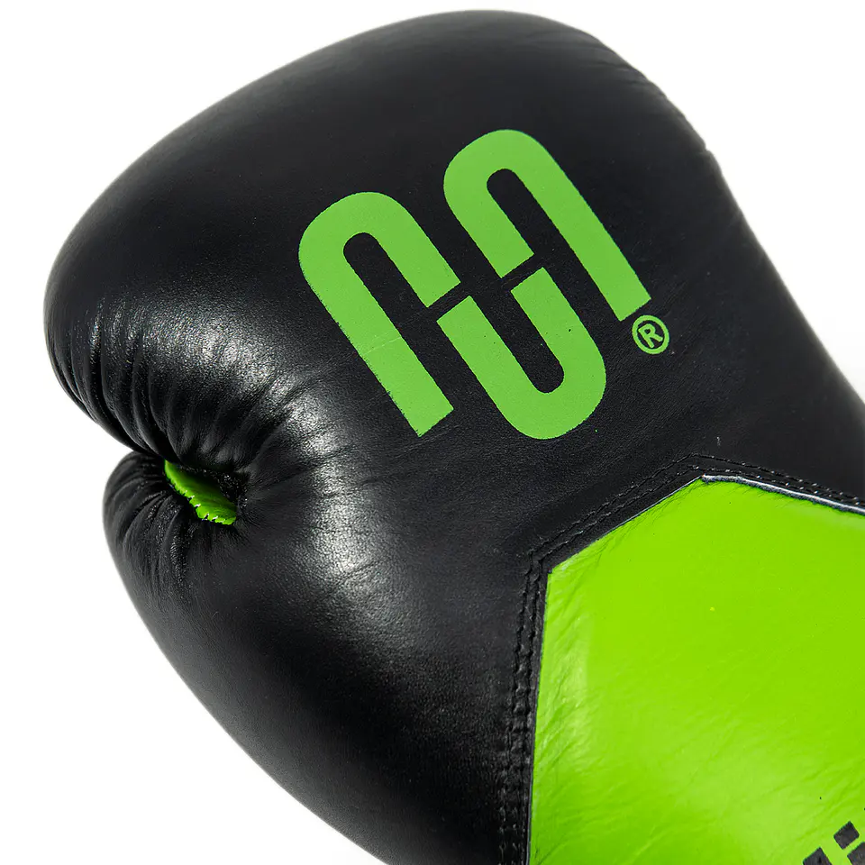 Guante de Box Muuk Cuero Eliminator Negro-Verde 3