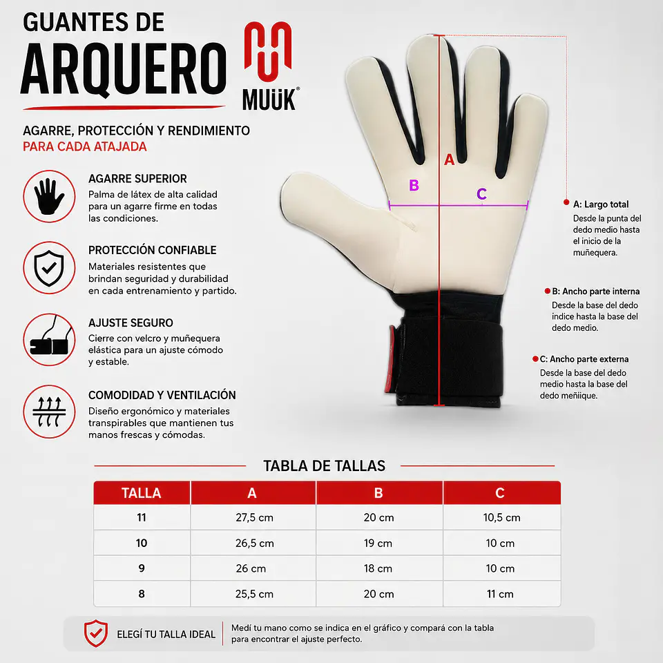 Guante De Arquero Muuk Tournament Negro-Rosa 9
