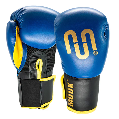 Guante De Box PU Impact Muuk Negro-Azul