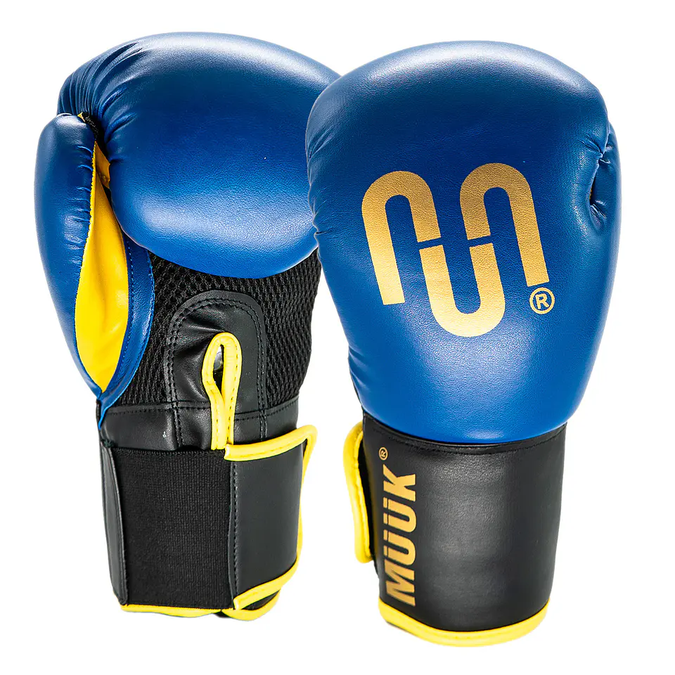 Guante De Box PU Impact Muuk Negro-Azul 1