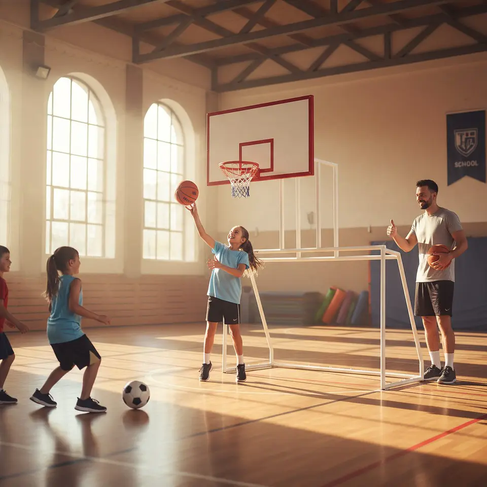 Arco de Futsal con Tablero Basquetbol Melamina 2x2cm 4
