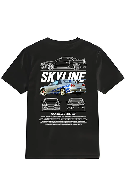 POLERA SKYLINE NEGRO -  BLANCA CLASSIC UNISEX 