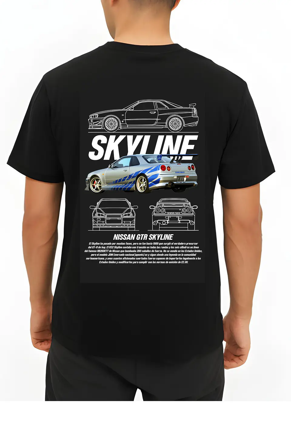 POLERA SKYLINE NEGRO -  BLANCA CLASSIC UNISEX  5