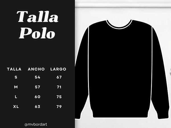 Guía de tallas Polerón polo