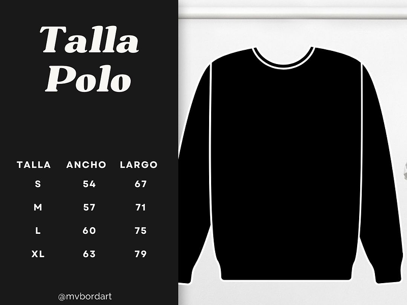 Guía de tallas Polerón polo
