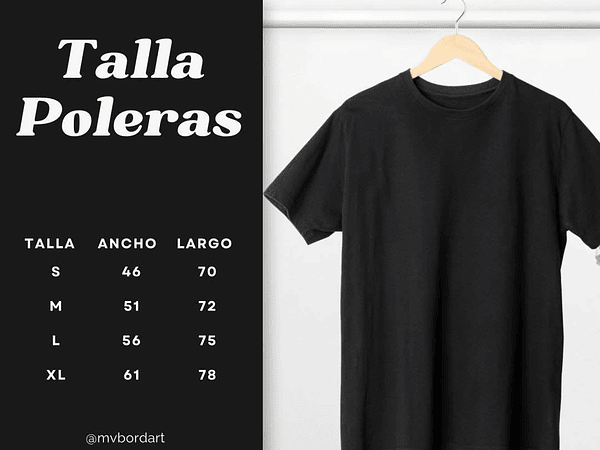 Guía de tallas Poleras clásicas 