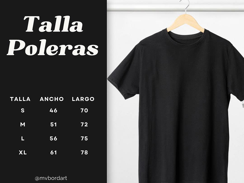 Guía de tallas Poleras clásicas 