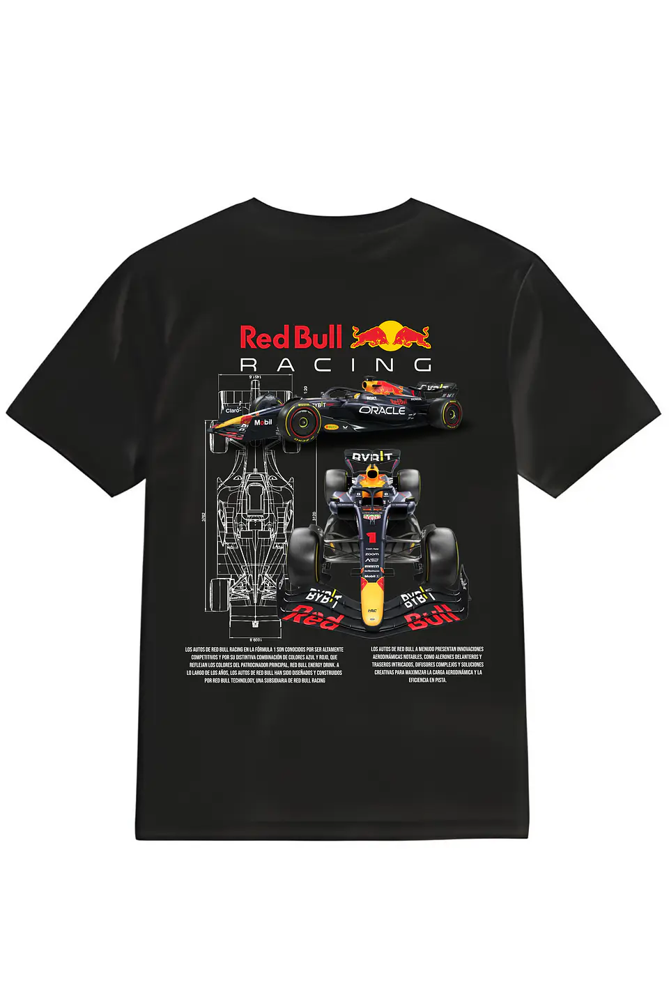 POLERA F1 NEGRO - BLANCA CLASSIC UNISEX 1