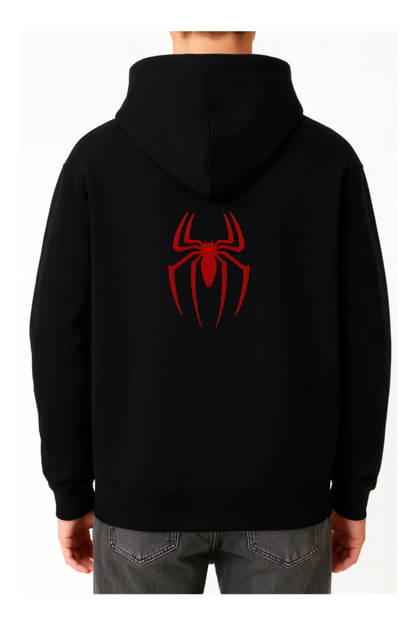 POLERÓN BORDADO SPIDER RED BÁSICO - NEGRO 3