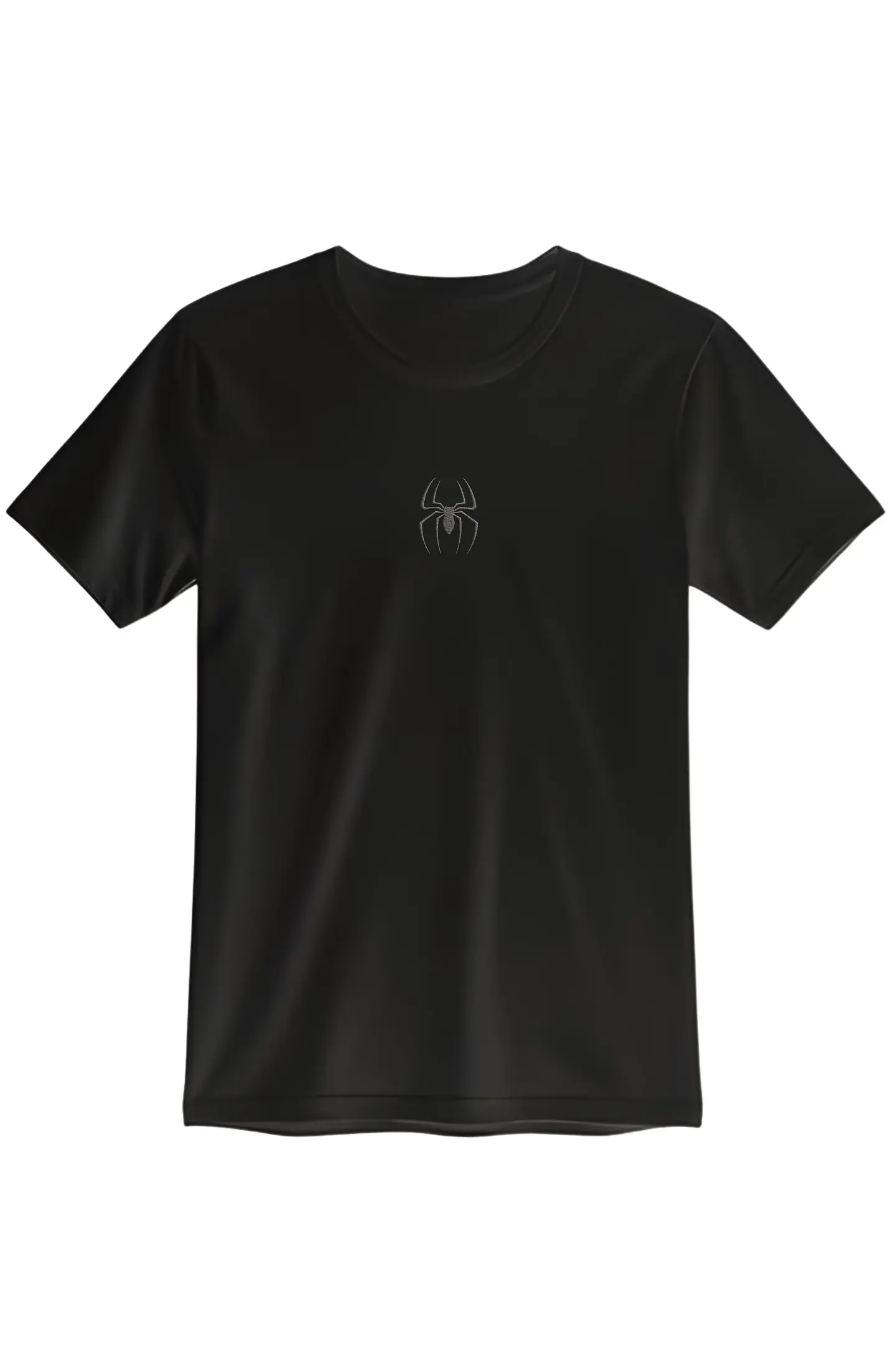 POLERA CLASSIC SPIDER BORDADA HEAVY COTTON 280 - NEGRO MVBORDART 1