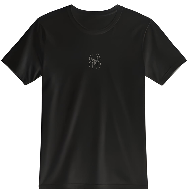 POLERA CLASSIC SPIDER BORDADA HEAVY COTTON 280 - NEGRO 1
