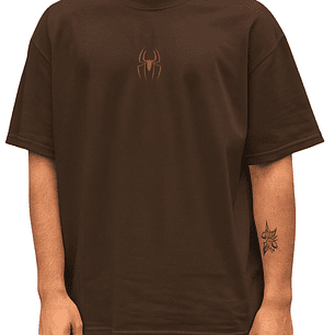 POLERA CLASSIC SPIDER BORDADA HEAVY COTTON 280 - CAFE