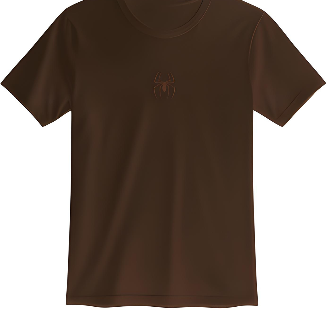 POLERA CLASSIC SPIDER BORDADA HEAVY COTTON 280 - CAFE 1