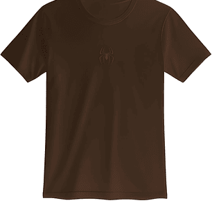POLERA CLASSIC SPIDER BORDADA HEAVY COTTON 280 - CAFE