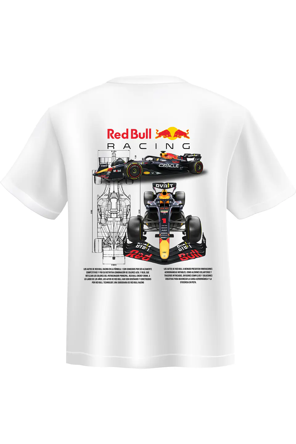 POLERA F1 NEGRO - BLANCA CLASSIC UNISEX 2