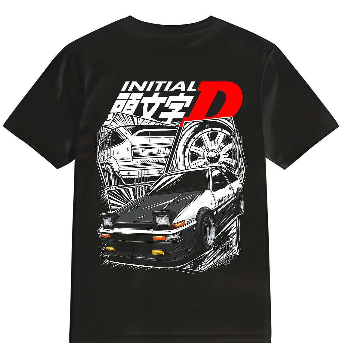POLERA INITIAL D NEGRO - CLASSIC UNISEX 1