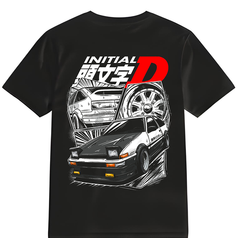 POLERA INITIAL D NEGRO - CLASSIC UNISEX 1